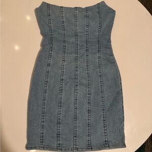 Denim Strapless Dress small